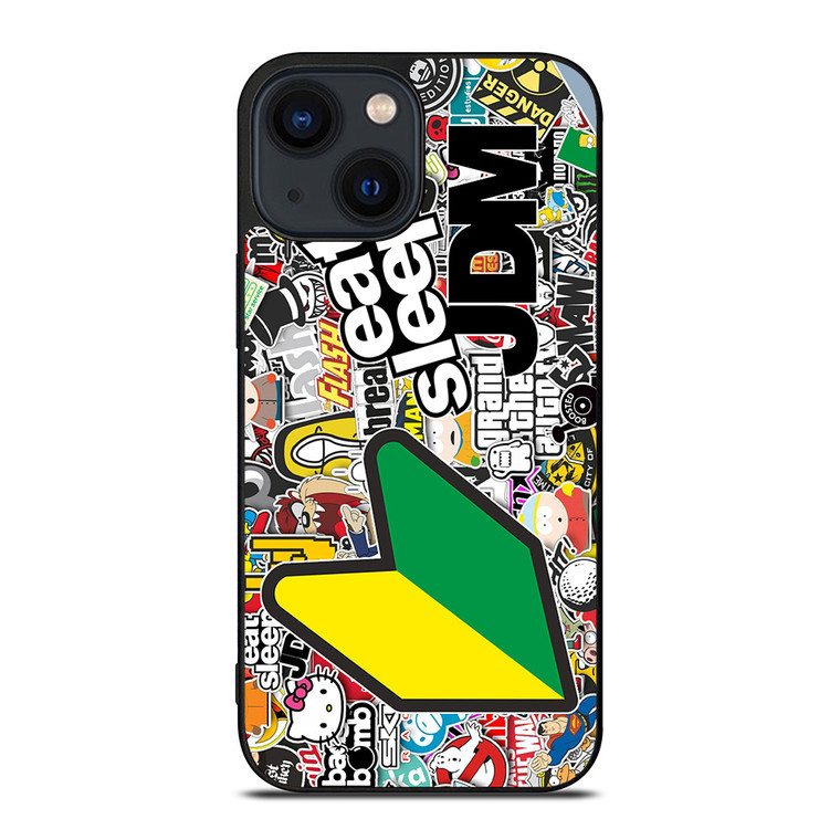 EAT SLEEP JDM STICKER BOMB iPhone 14 Plus Case Cover