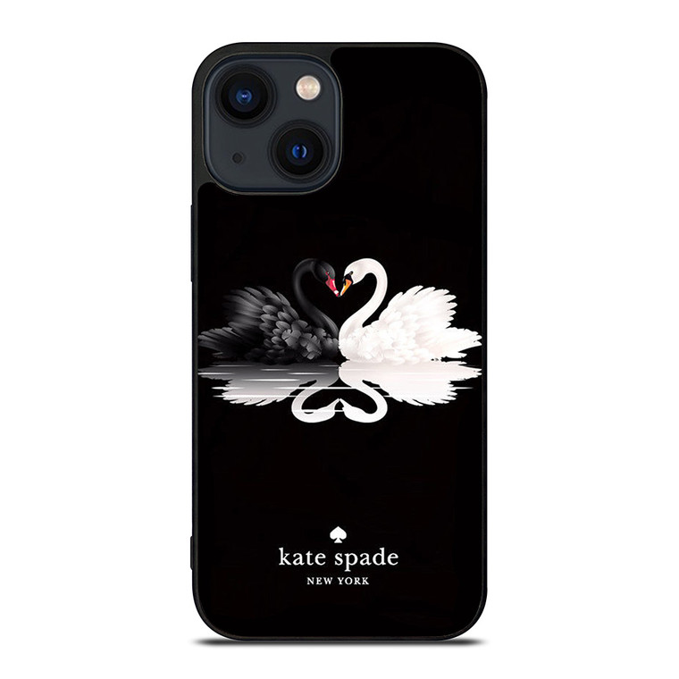 KATE SPADE BLACK WHITE SWAN iPhone 14 Plus Case Cover