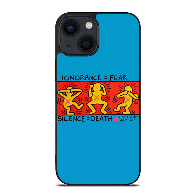 KEITH HARING FIGHT AIDS iPhone 14 Plus Case Cover