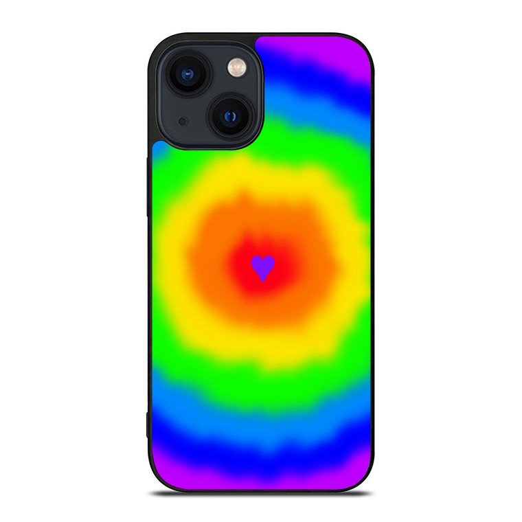 LOVE RAINBOW TIE DYE PATTERN iPhone 14 Plus Case Cover