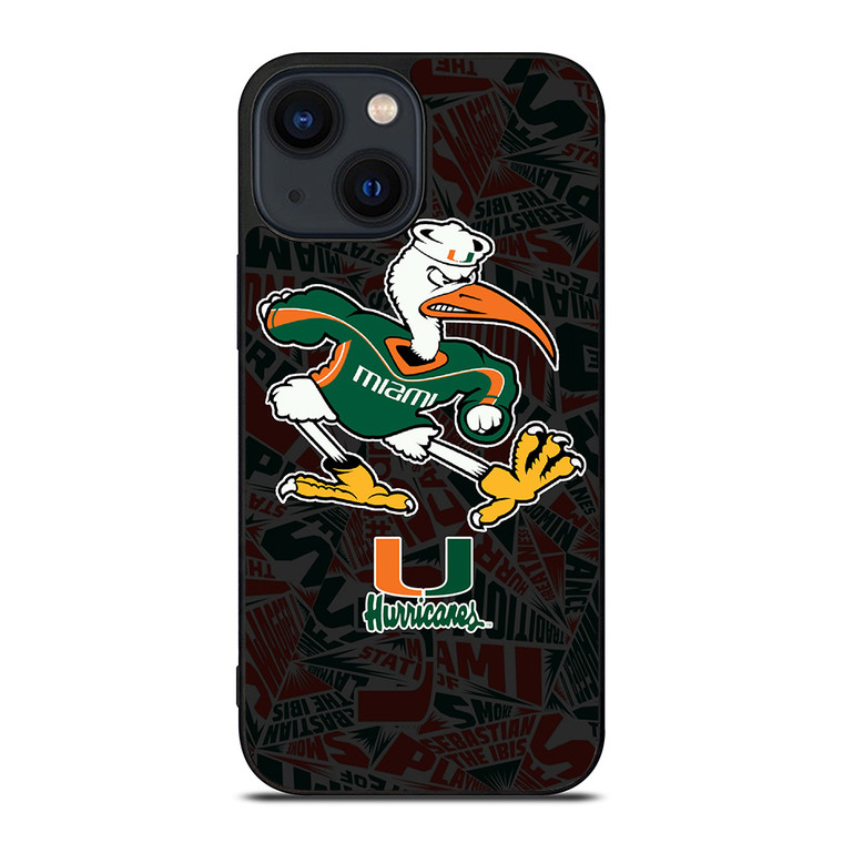 MIAMI HURRICANES UM FOOTBALL iPhone 14 Plus Case Cover