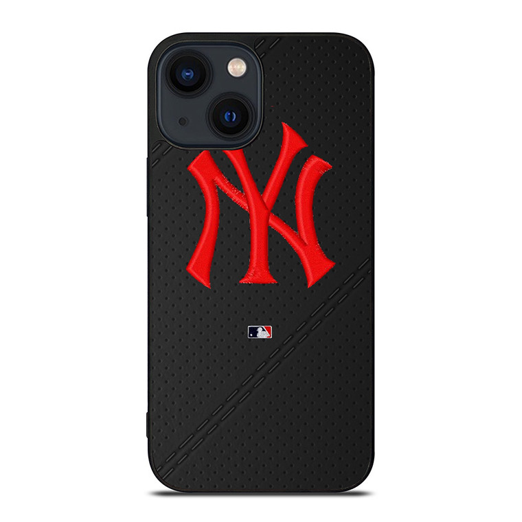 NEW YORK YANKEES STITCHING LEATHER iPhone 14 Plus Case Cover