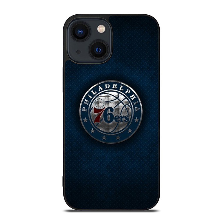 PHILADELPHIA 76ERS METAL LOGO iPhone 14 Plus Case Cover