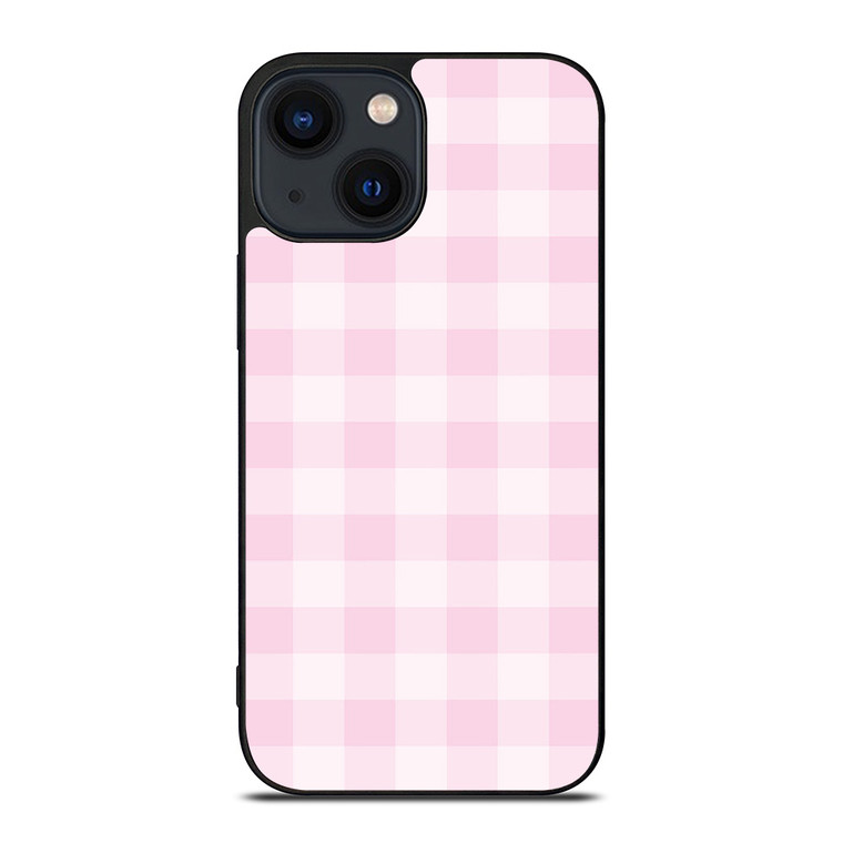 PINK PLAID PATTERN iPhone 14 Plus Case Cover