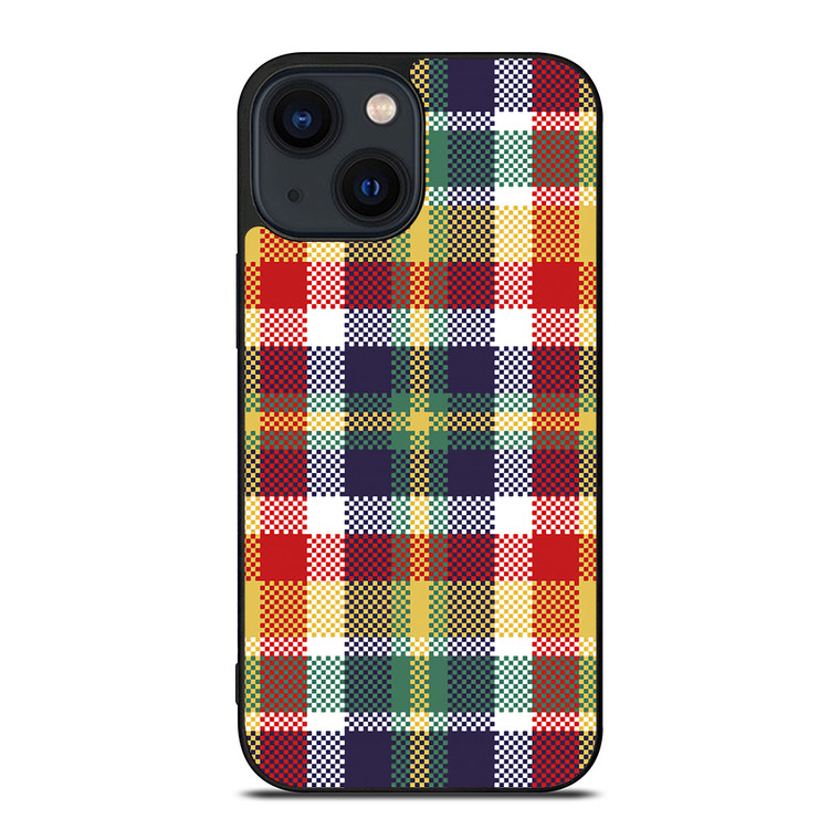 PIXELIZED TARTAN PATTERN iPhone 14 Plus Case Cover