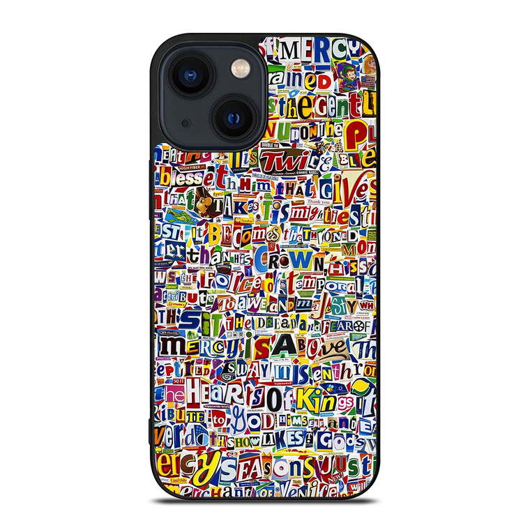 RETRO ALPHABET COLLAGE iPhone 14 Plus Case Cover
