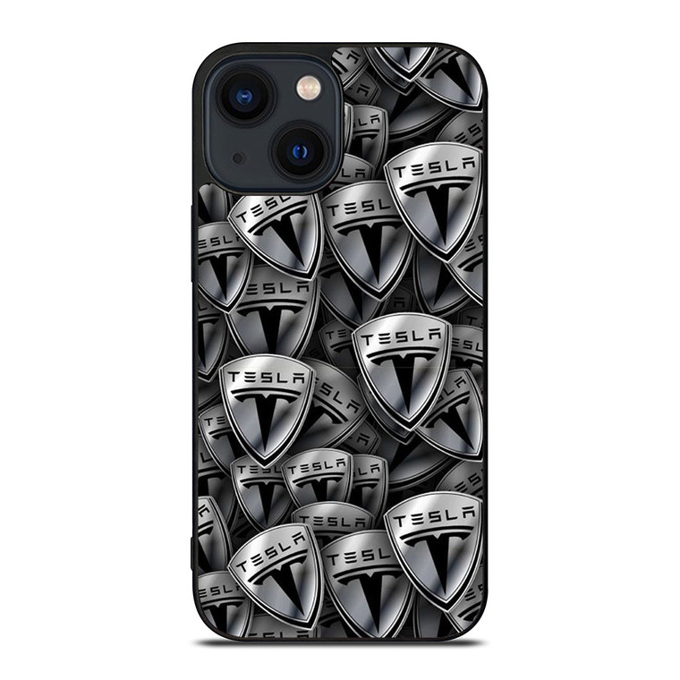 TESLA METAL LOGO COLLAGE iPhone 14 Plus Case Cover