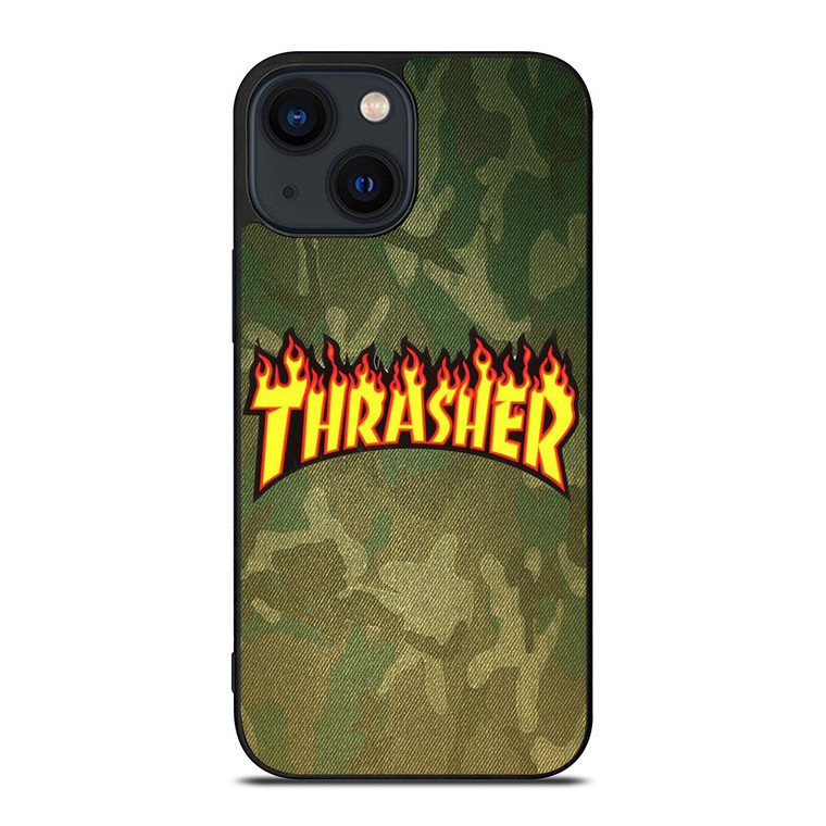THRASHER LOGO CAMO FABRIC iPhone 14 Plus Case Cover