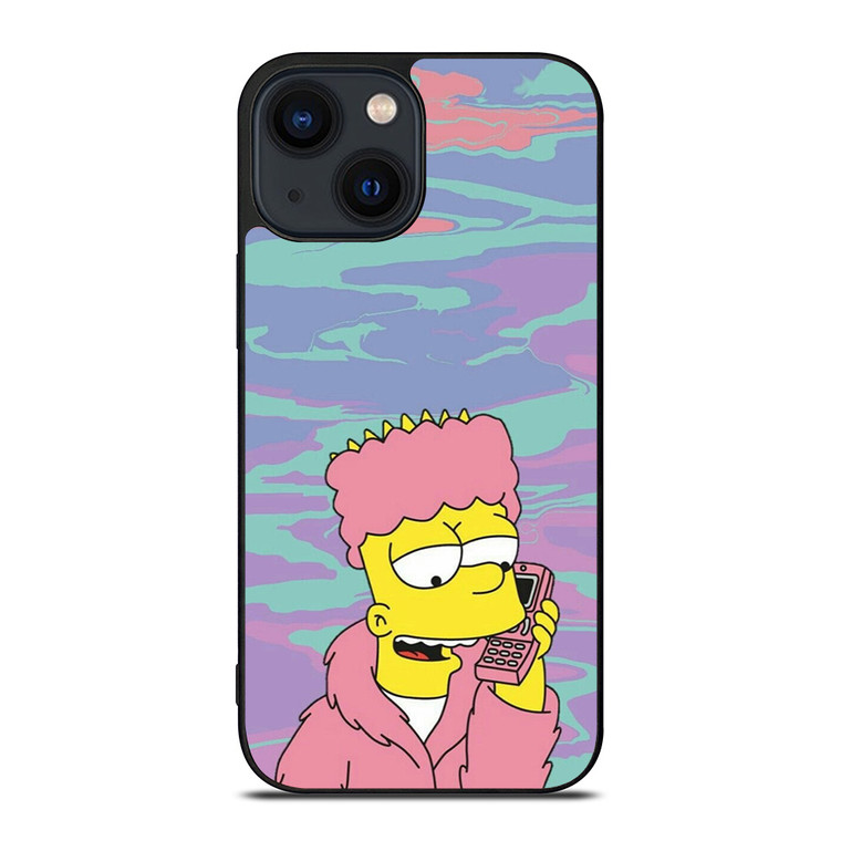 TIE DYE PATTERN BART SIMPSON iPhone 14 Plus Case Cover