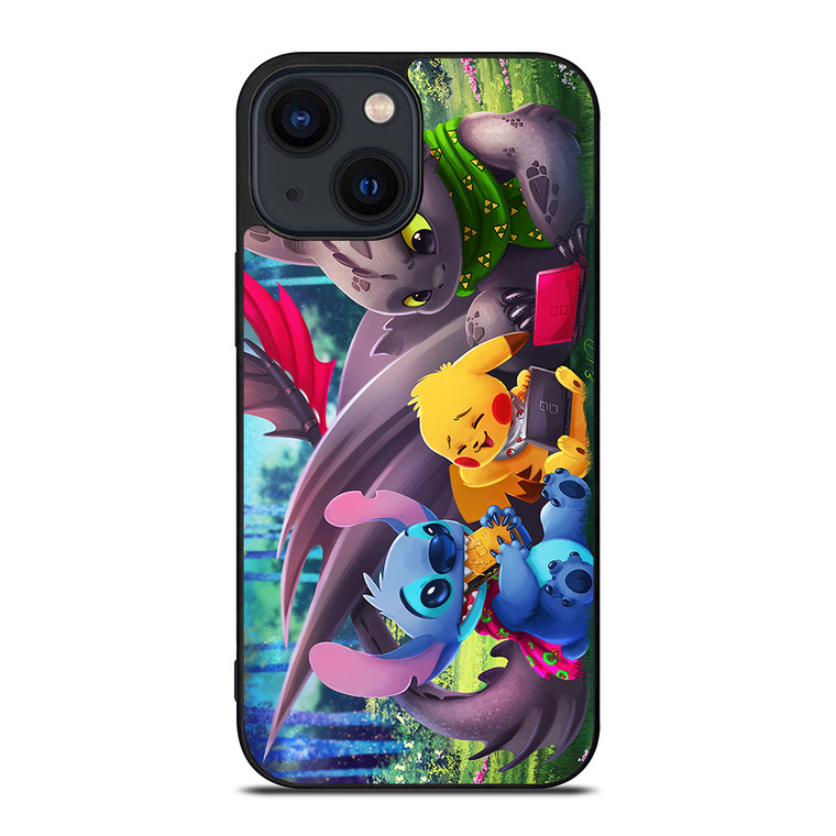 TOOTHLESS STITCH PIKACHU iPhone 14 Plus Case Cover