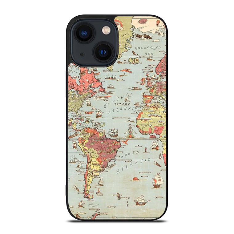 VINTAGE MAP iPhone 14 Plus Case Cover