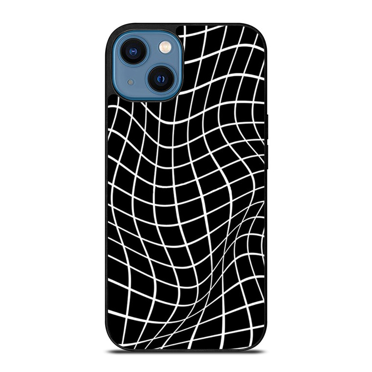 AESTHETIC WAVY GRID PATTERN iPhone 14 Case Cover