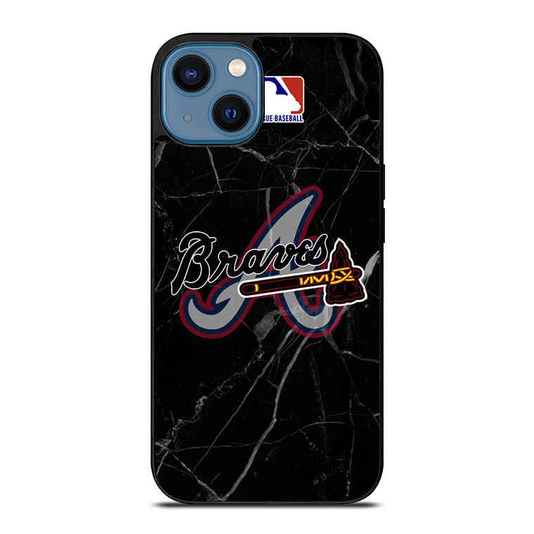 ATLANTA BRAVES BLACK MARBLE LOGO iPhone 14 Case Cover