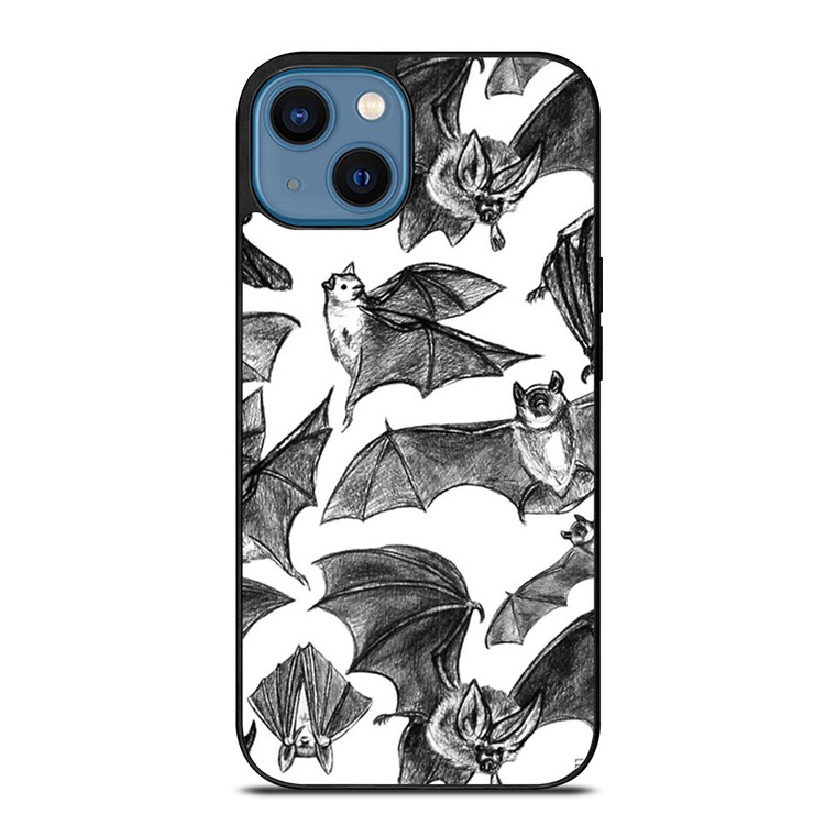BAT HAND DRAWING PATTERN iPhone 14 Case Cover