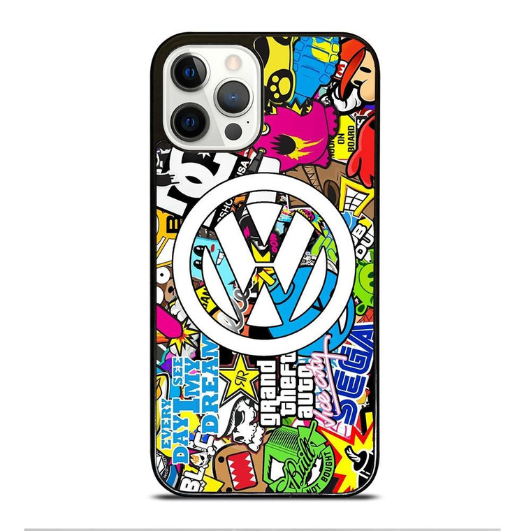 VW STICKER BOMB LOGO iPhone 12 Pro Case Cover
