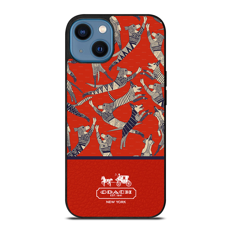 COACH NEW YORK DOG PARTY iPhone 14 Case Cover