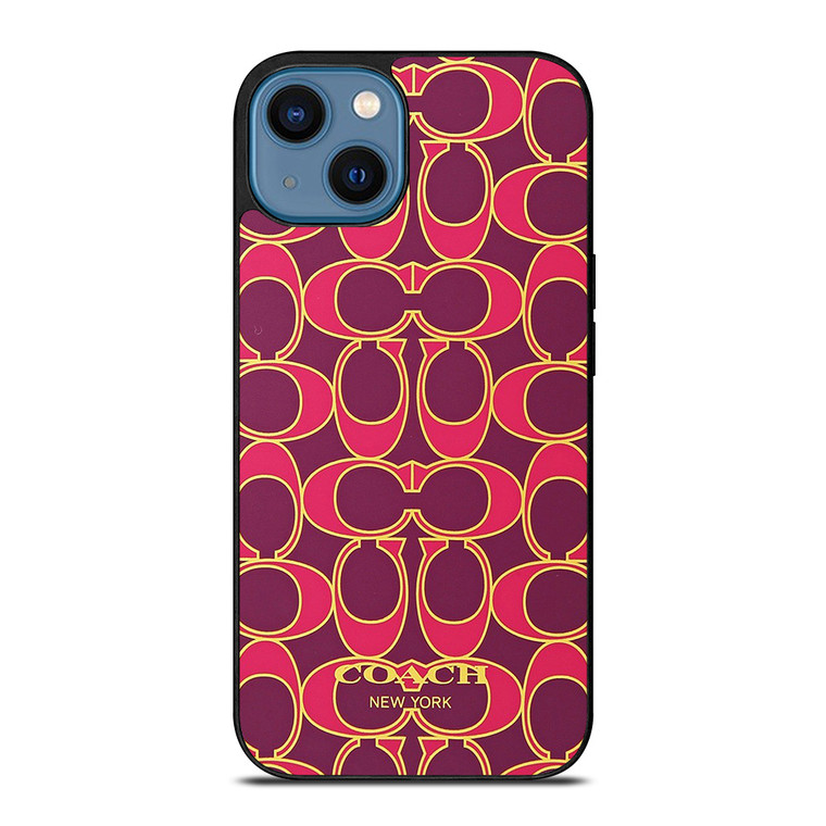COACH NEW YORK PINK GOLD iPhone 14 Case Cover