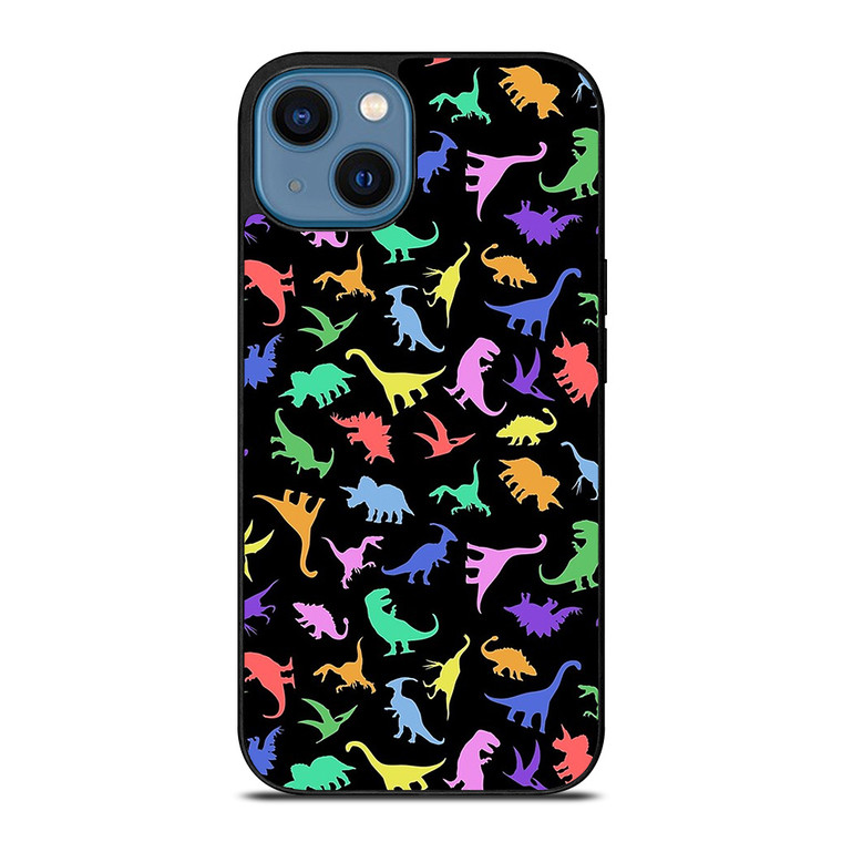 DINOSAUR COLORFUL PATTERN iPhone 14 Case Cover