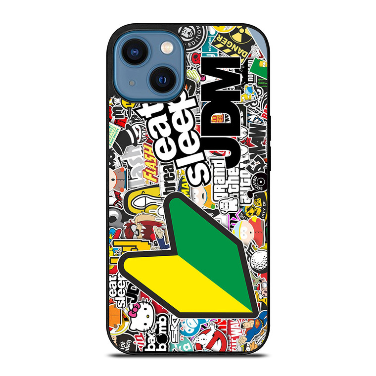 EAT SLEEP JDM STICKER BOMB iPhone 14 Case Cover