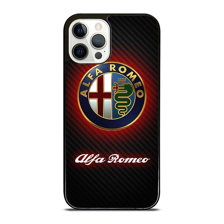 ALFA ROMEO RED CARBON LOGO iPhone 12 Pro Case Cover