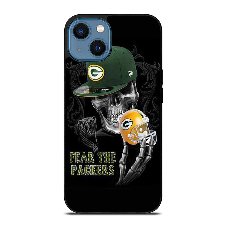 GREEN BAY PACKERS SKULL iPhone 14 Case Cover GREEN BAY PACKERS SKULL iPhone 14 Case Cover