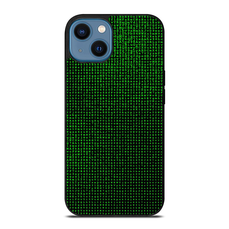 GREEN BINARY CODE PATTERN iPhone 14 Case Cover