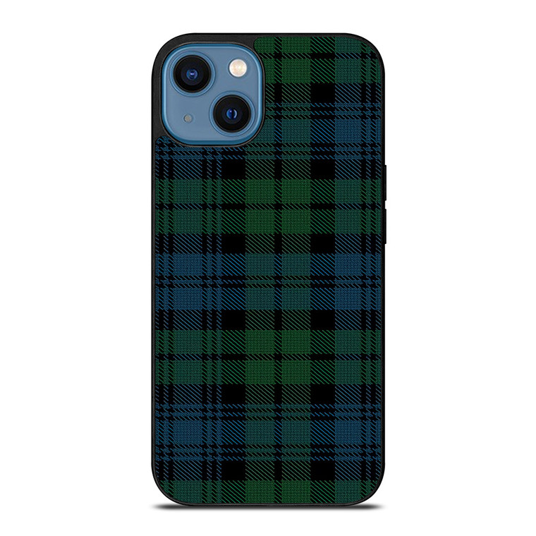 GREEN BLUE TARTAN PATTERN iPhone 14 Case Cover GREEN BLUE TARTAN PATTERN iPhone 14 Case Cover