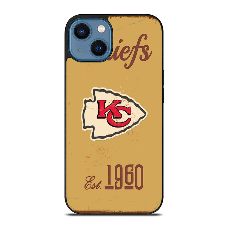 KANSAS CITY CHIEFS RUSTY LOGO iPhone 14 Case Cover