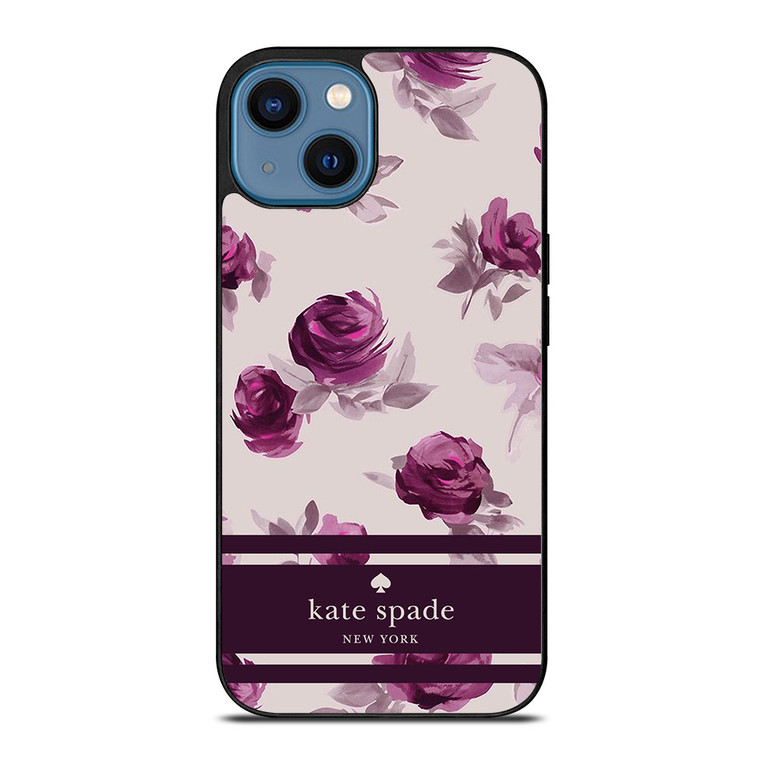 KATE SPADE FLORAL PURPLE iPhone 14 Case Cover KATE SPADE FLORAL PURPLE iPhone 14 Case Cover
