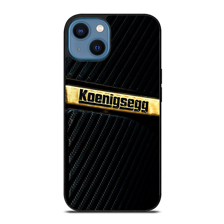 KOENIGSEGG GOLD BLACK CARBON iPhone 14 Case Cover