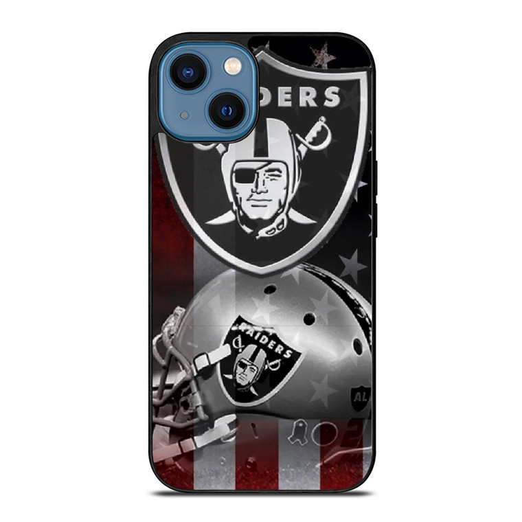 LAS VEGAS RAIDERS HELMET USA FLAG iPhone 14 Case Cover