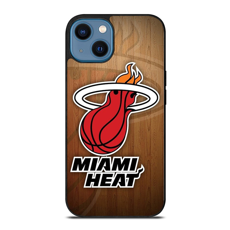 MIAMI HEAT WOODEN LOGO NBA iPhone 14 Case Cover