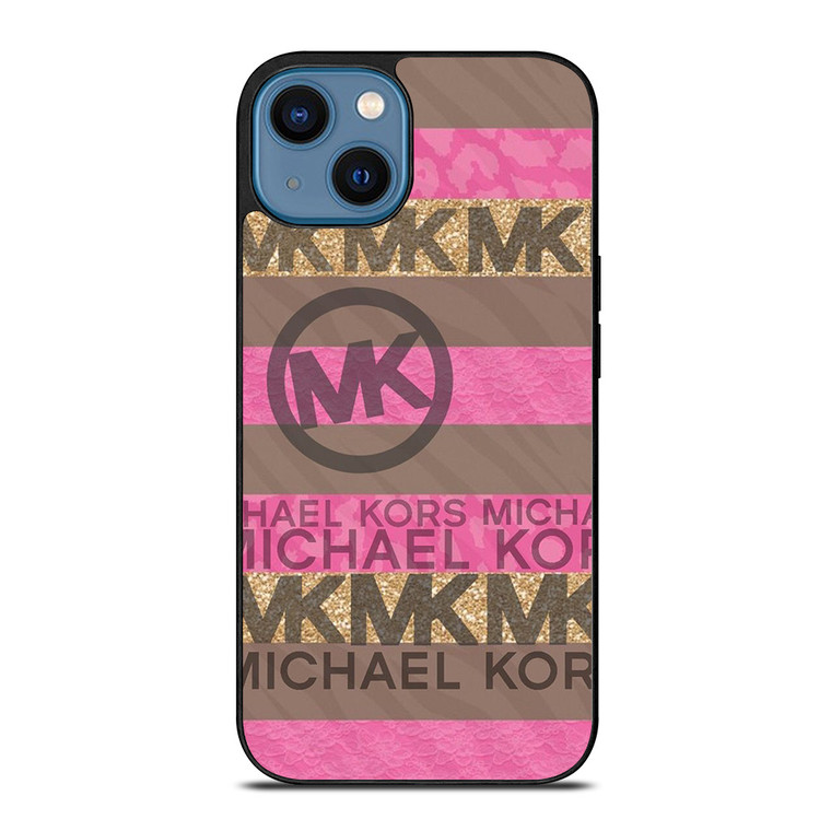 MICHAEL KORS PINK STRIP LOGO iPhone 14 Case Cover