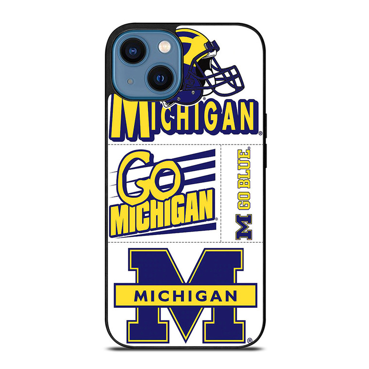 MICHIGAN WOLVERINES STICKER COLLAGE iPhone 14 Case Cover