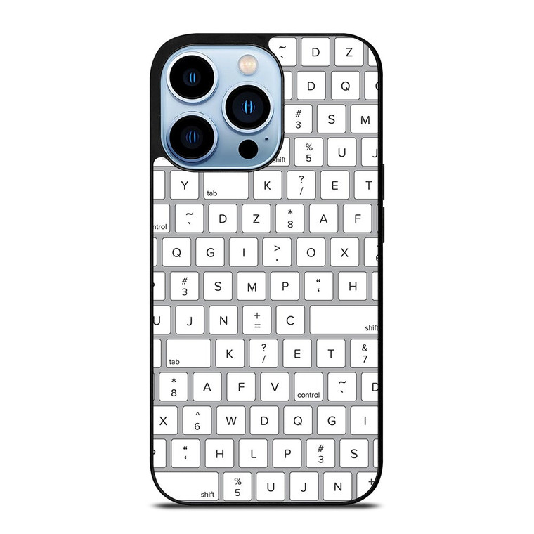 WHITE KEYBOARD PATTERN iPhone 13 Pro Max Case Cover