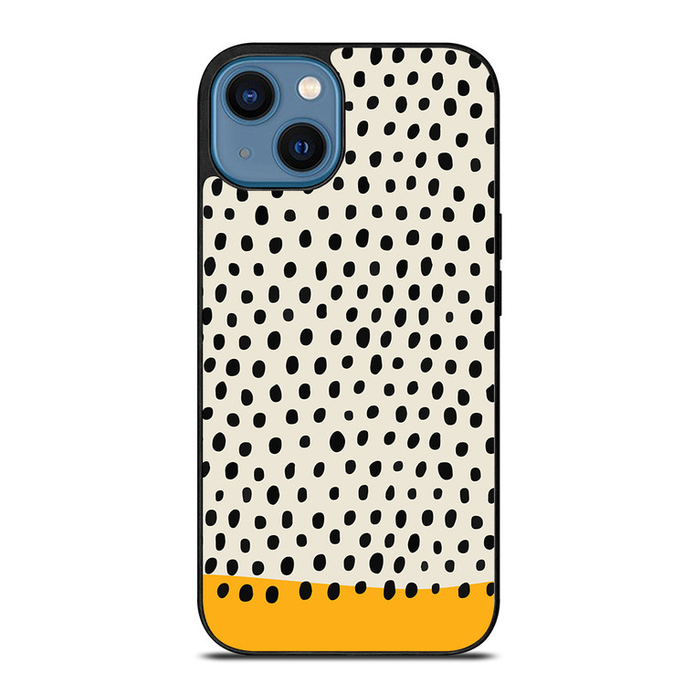 MUSTARD POLKADOTS PATTERN iPhone 14 Case Cover