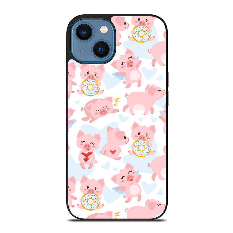 PINK BABY PIGS PATTERN iPhone 14 Case Cover