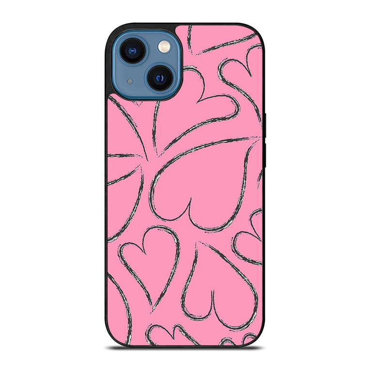 PINK LOVE BRUSHES PATTERN iPhone 14 Case Cover