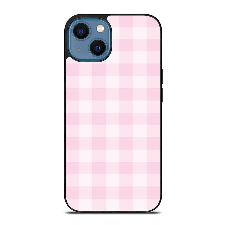 PINK PLAID PATTERN iPhone 14 Case Cover