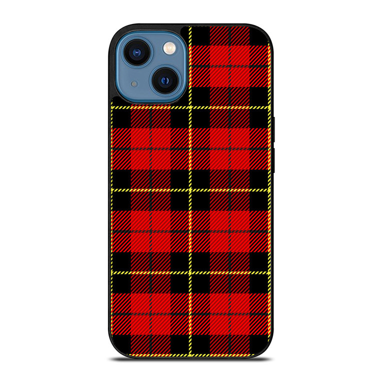 RED BLACK TARTAN PATTERN iPhone 14 Case Cover