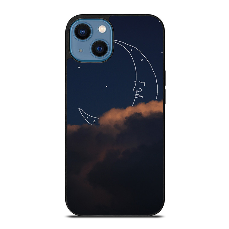 SAD CRESCENT MOON iPhone 14 Case Cover