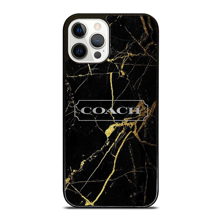 COACH NEW YORK GOLD MARBLE iPhone 12 Pro Case Cover