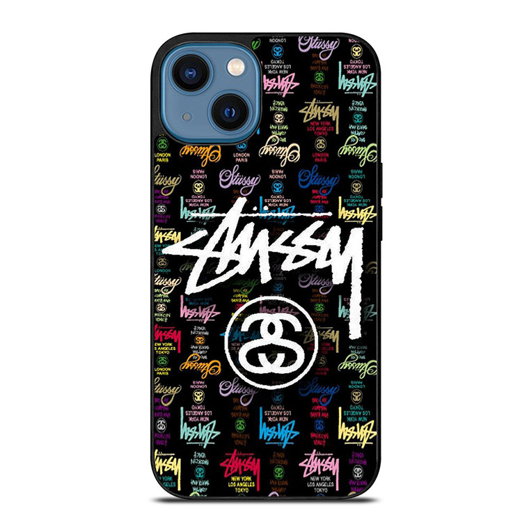 STUSSY COLLAGE LOGO iPhone 14 Case Cover