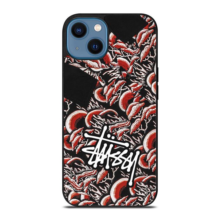 STUSSY CORAL PATTERN iPhone 14 Case Cover