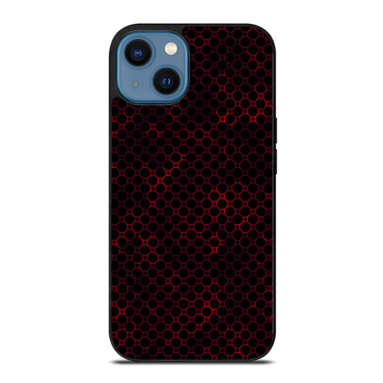 STYLISH HEXAGONAL RED PATTERN iPhone 14 Case Cover