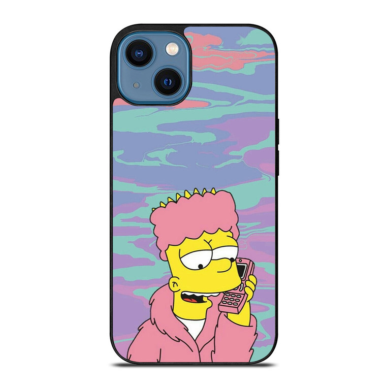 TIE DYE PATTERN BART SIMPSON iPhone 14 Case Cover