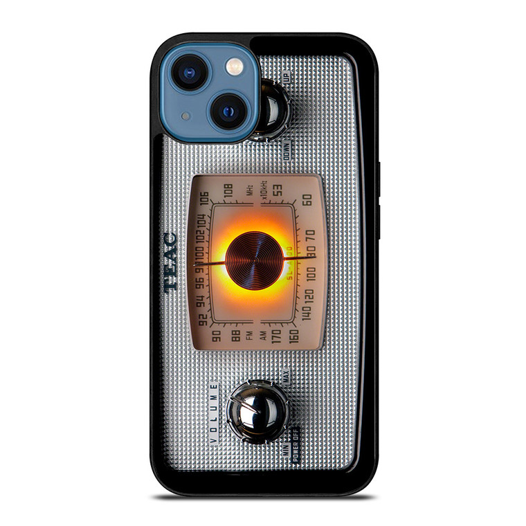 VINTAGE RADIO SILVER METAL iPhone 14 Case Cover