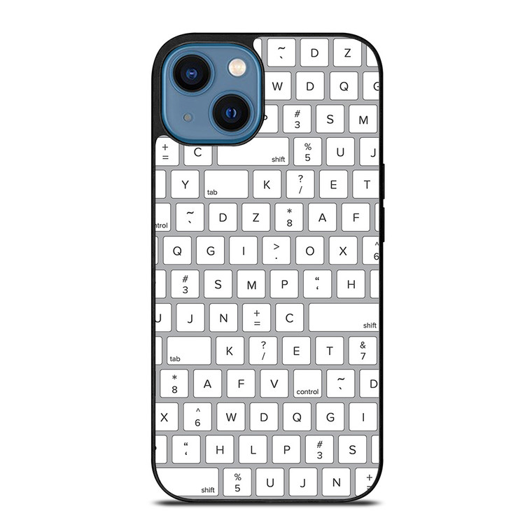 WHITE KEYBOARD PATTERN iPhone 14 Case Cover