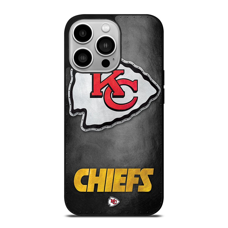 KANSAS CITY CHIEFS METAL LOGO iPhone 14 Pro Case Cover