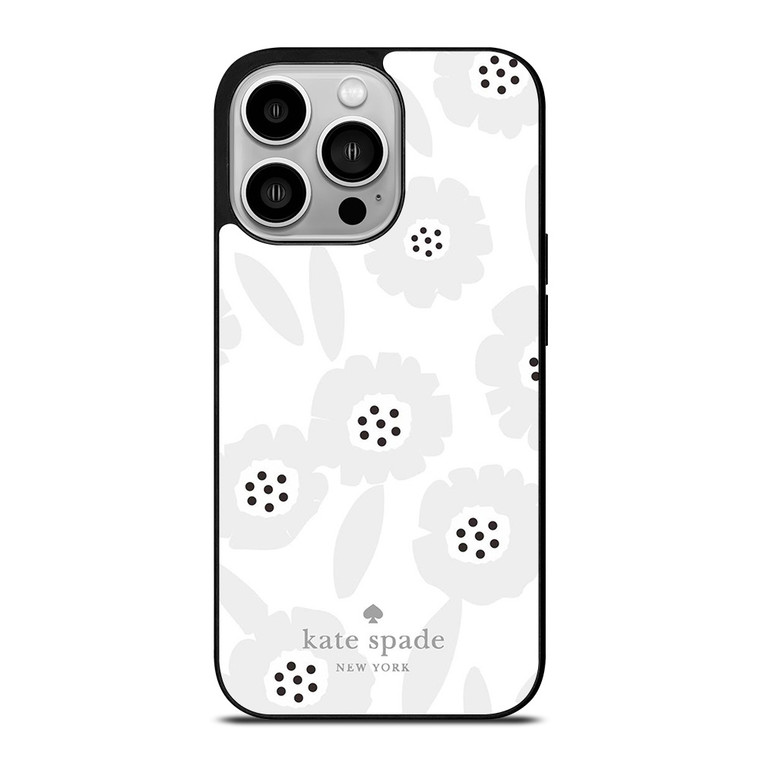 KATE SPADE GREY FLOWER iPhone 14 Pro Case Cover